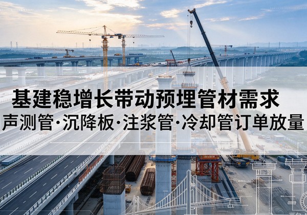 林芝基建稳增长带动预埋监测管材需求，声测管、沉降板、注浆管订单持续放量
